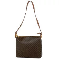 Celine Macadam Shoulder Bag Hobo Canvas Brown